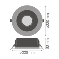 Ledvance LED Downlight Performance DN195 21W 2520lm 65D - 840 Kallvit | 220mm - IP54 - Dali Dimbar