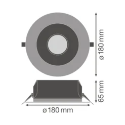 Ledvance LED Downlight Performance DN155 14W 1500lm 65D - 830 Varm Vit | 180mm - IP54