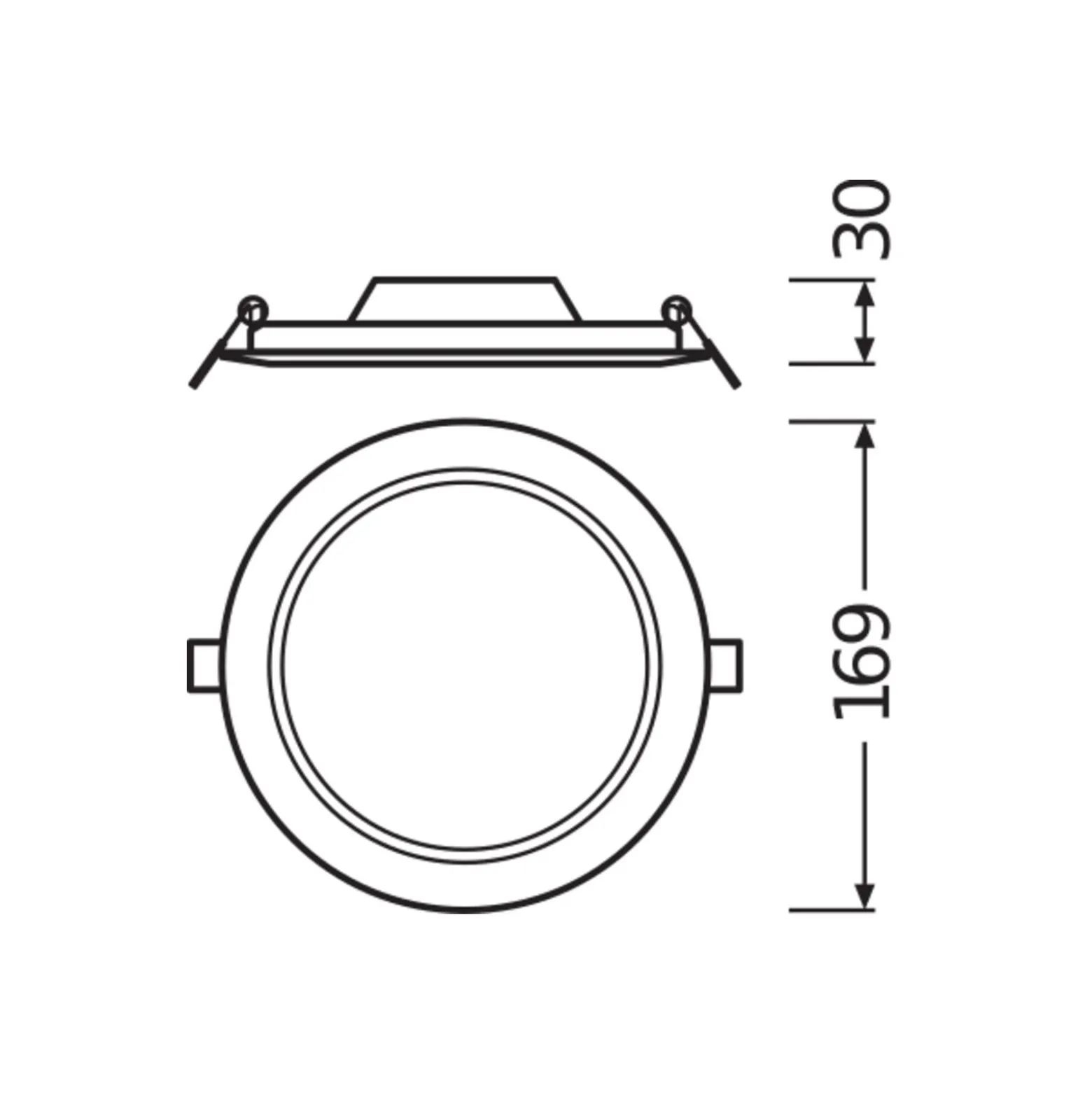 Ledvance LED Downlight Slim Runda DN155 12W 1020lm 120D - 840 Kallvit | 169mm