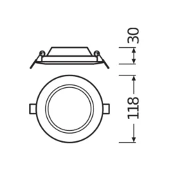 Ledvance LED Downlight Slim Runda DN105 6W 430lm 120D - 840 Kallvit | 118mm