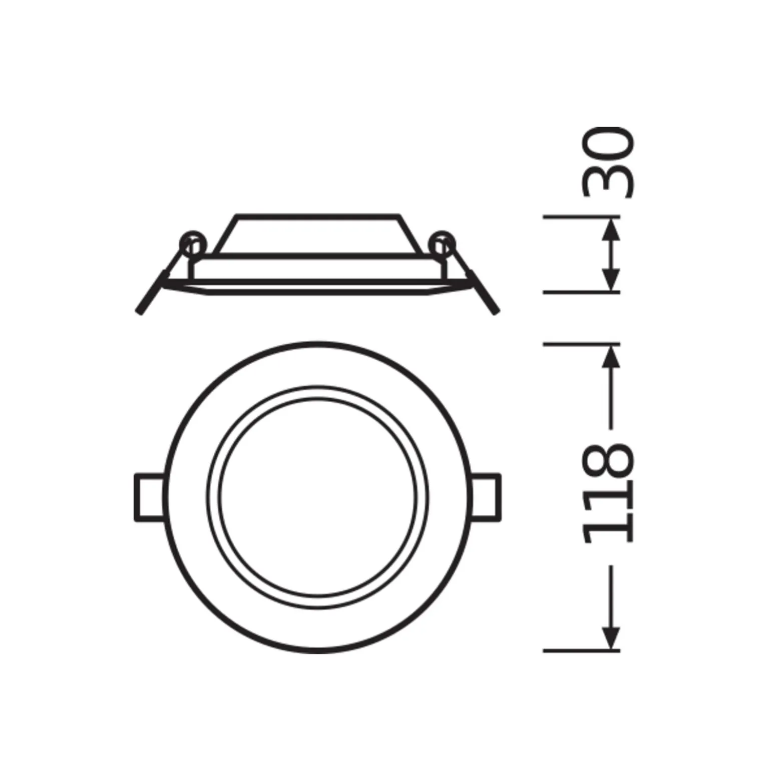 Ledvance LED Downlight Slim Runda DN105 6W 430lm 120D - 865 Dagsljus | 118mm