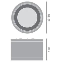 Ledvance LED Downlight Surface IP65 Aluminium Svart 30W 3300lm 36D - 840 Kallvit | IP65
