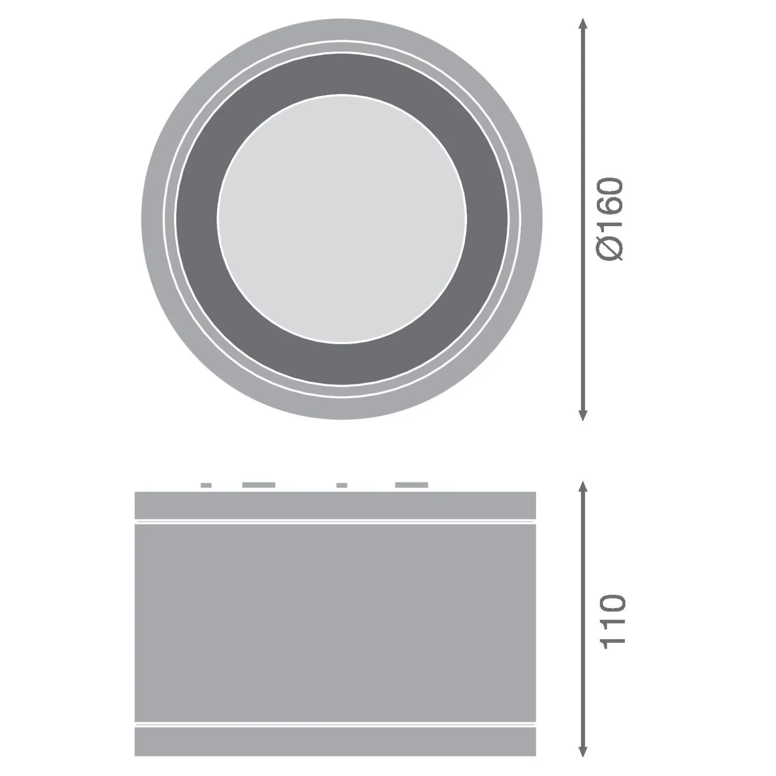Ledvance LED Downlight Surface IP65 Aluminium Vit 30W 3150lm 60D - 830 Varm Vit | IP65