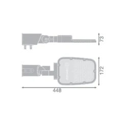 Ledvance LED gatubelysning Area Value Liten SPD Aluminium Grå 45W 6075lm 160x58D - 740 Kallvit | IP66 - Symmetrisk