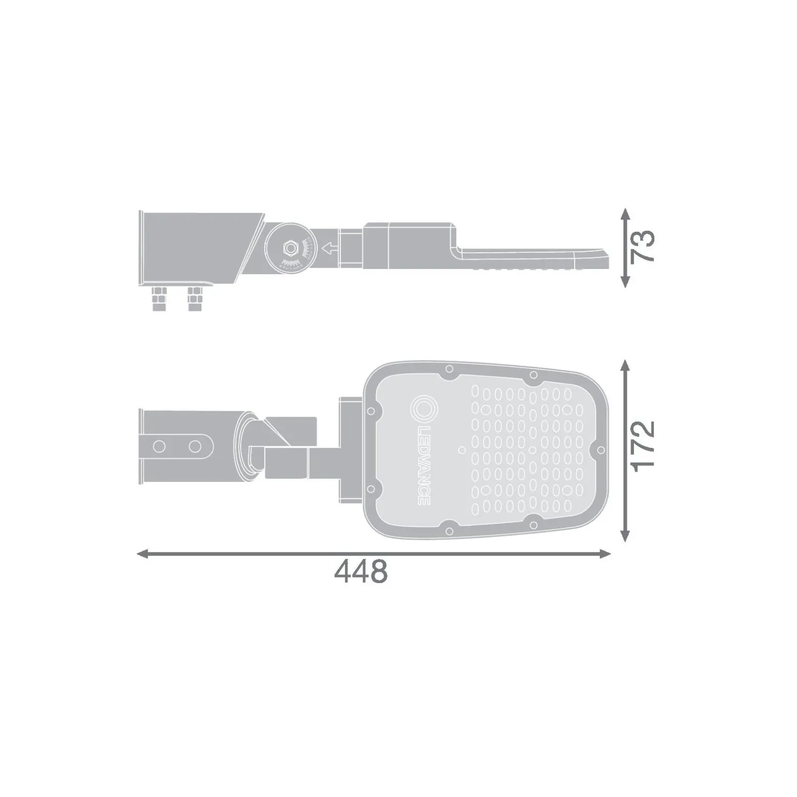 Ledvance LED gatubelysning Area Value Liten SPD Aluminium Grå 45W 6075lm 160x58D - 740 Kallvit | IP66 - Symmetrisk