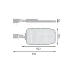 Ledvance LED Gatubelysning Area Extra Large RV35ST Aluminium Grå 150W 20250lm 155X69D - 740 Kallvit | IP66 - Asymmetrisk
