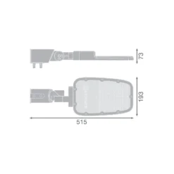 Ledvance LED gatubelysning Area Value Medium SPD Aluminium Grå 65W 8450lm 160x58D - 727 Extra Varm Vit | IP66 - Symmetrisk
