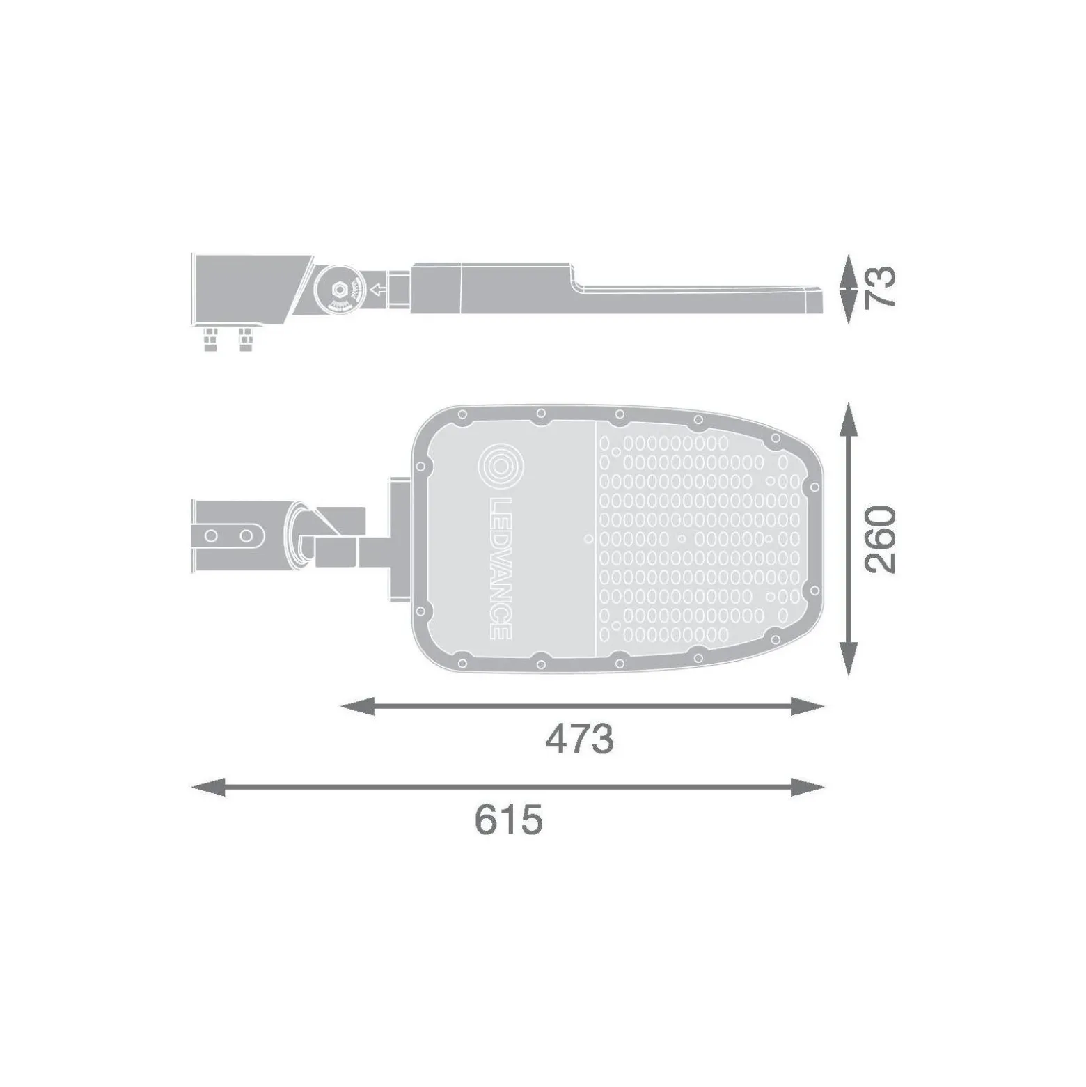 Ledvance LED Gatubelysning Area Large RV35ST Aluminium Grå 120W 16200lm 155X69D - 765 Dagsljus | IP66 - Asymmetrisk