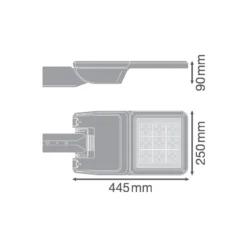 Ledvance LED gatubelysning Flex Liten RV25ST Grå 36W 5180lm 25x145D - 740 Kallvit | IP66 – Asymmetrisk