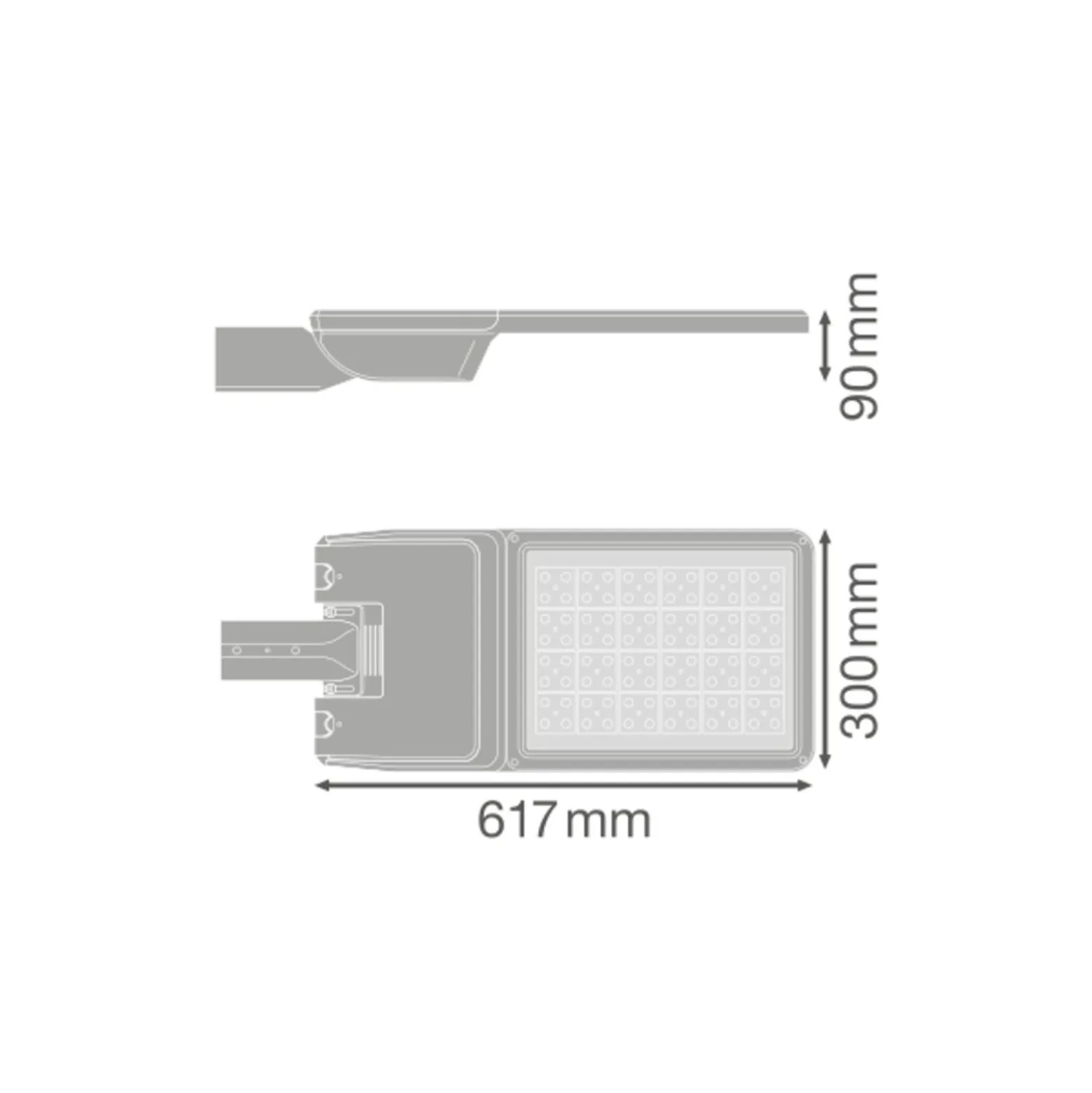 Ledvance LED gatubelysning Flex Stor RV25ST Grå 110W 16800lm 25x145D - 740 Kallvit | IP66 – Asymmetrisk