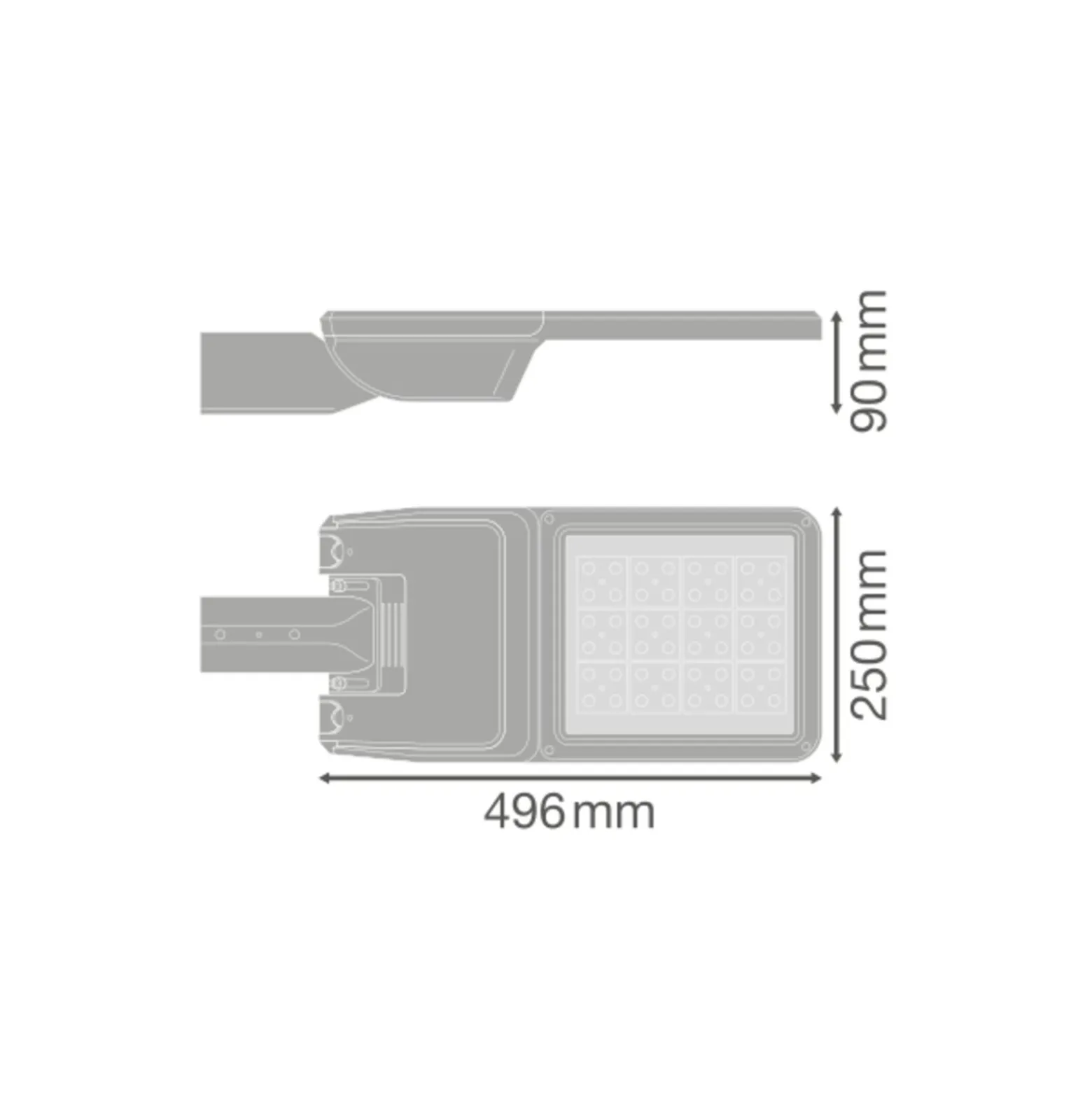 Ledvance LED gatubelysning Flex Medium RV25ST Grå 80W 11400lm 25x145D - 730 Varm Vit | IP66 – Asymmetrisk