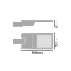 Ledvance LED gatubelysning Flex Medium RV25ST Grå 58W 8250lm 25x145D - 730 Varm Vit | IP66 – Asymmetrisk