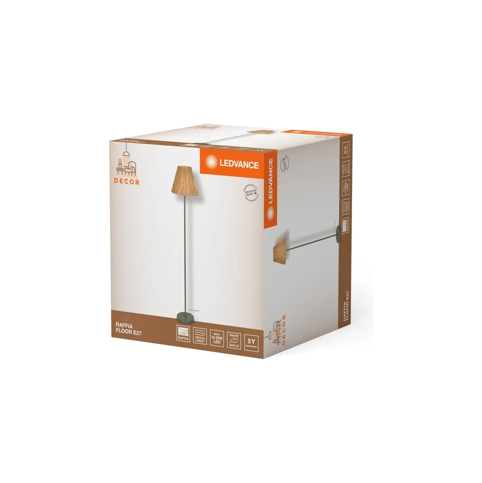 Ledvance LED Golvlampa Decor Rotting Metall Brun | Passande för 1x E27