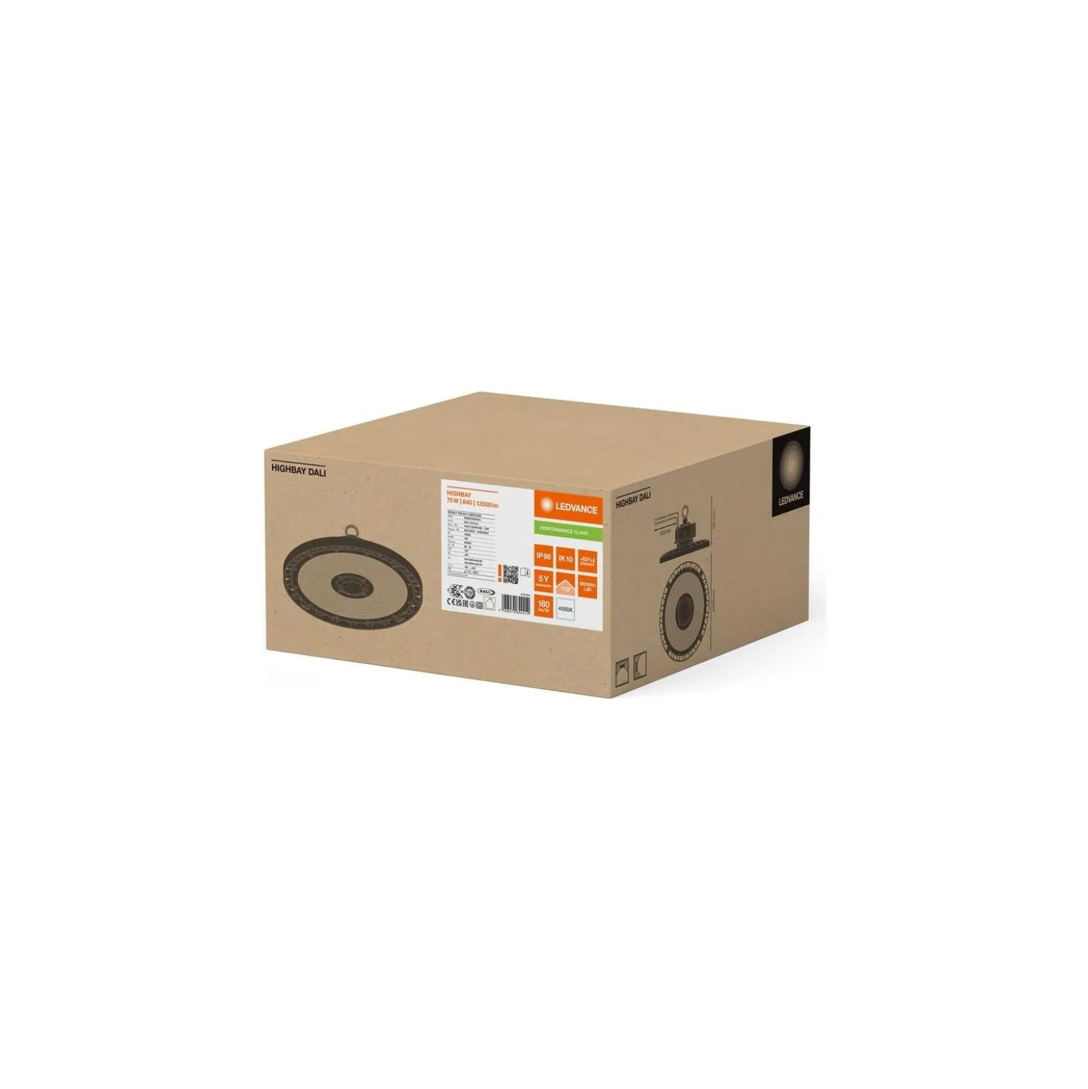 Ledvance LED Highbay Gen 5 Aluminium Svart 75W 13500lm 110D - 840 Kallvit | IP66 - Dali Dimbar