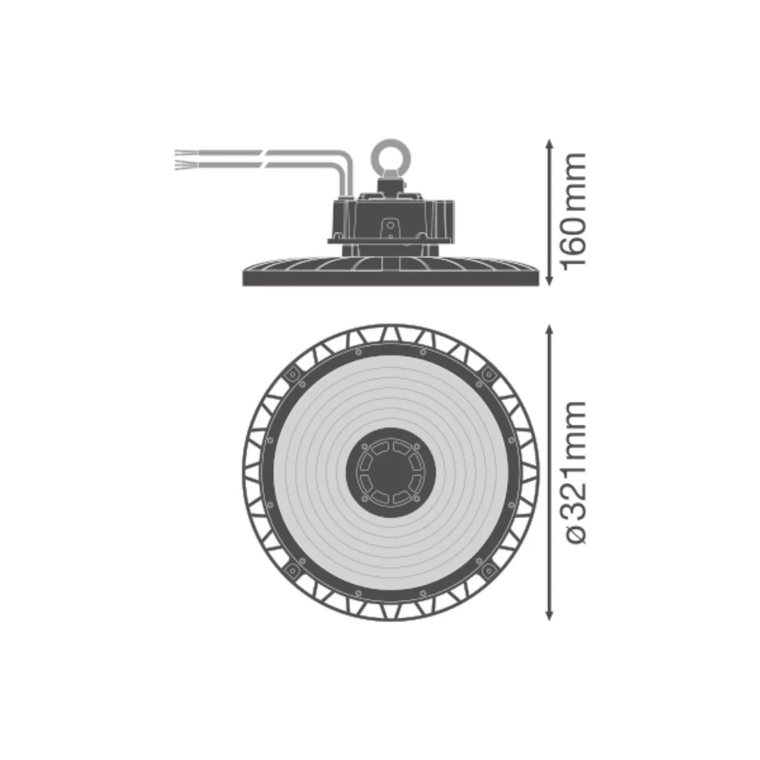 Ledvance LED Highbay Gen 5 Aluminium Svart 150W 26250lm 110D - 865 Dagsljus | IP66 - Dali Dimbar