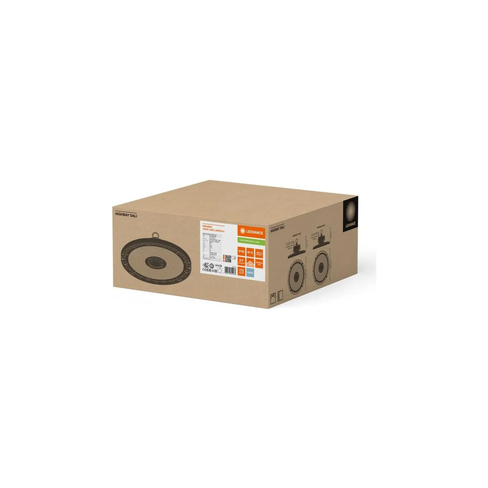 Ledvance LED Highbay Gen 5 Aluminium Svart 150W 26250lm 70D - 865 Dagsljus | IP66 - Dali Dimbar