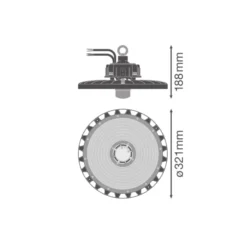 Ledvance LED Highbay Sensor Gen4 147W 22000lm 70D - 840 Kallvit | IP65 - Rörelse- och ljussensor