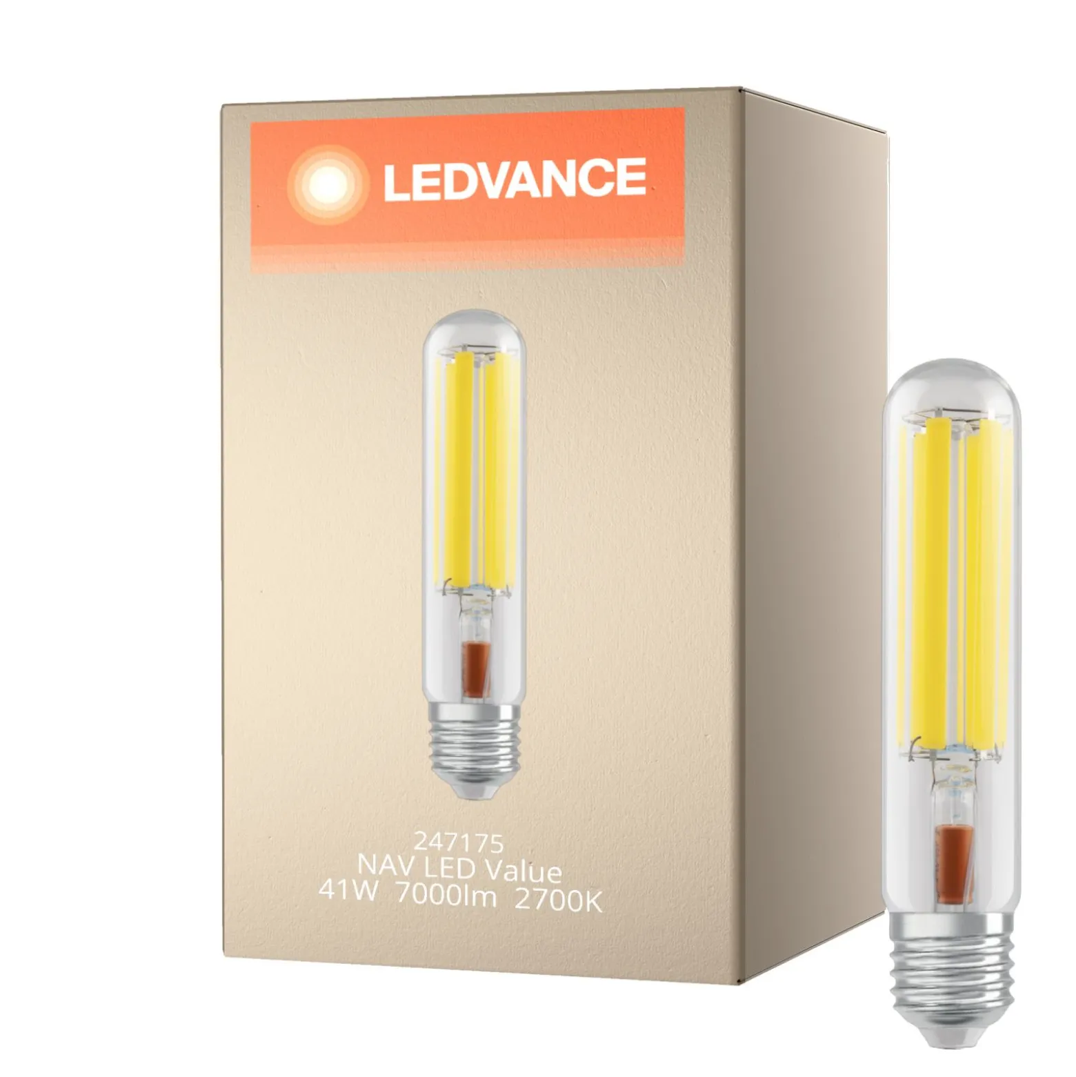 Ledvance LED Lampa NAV LED FIL V E40 41W 7000lm - 727 Extra Varm Vit | Ersättare 100W