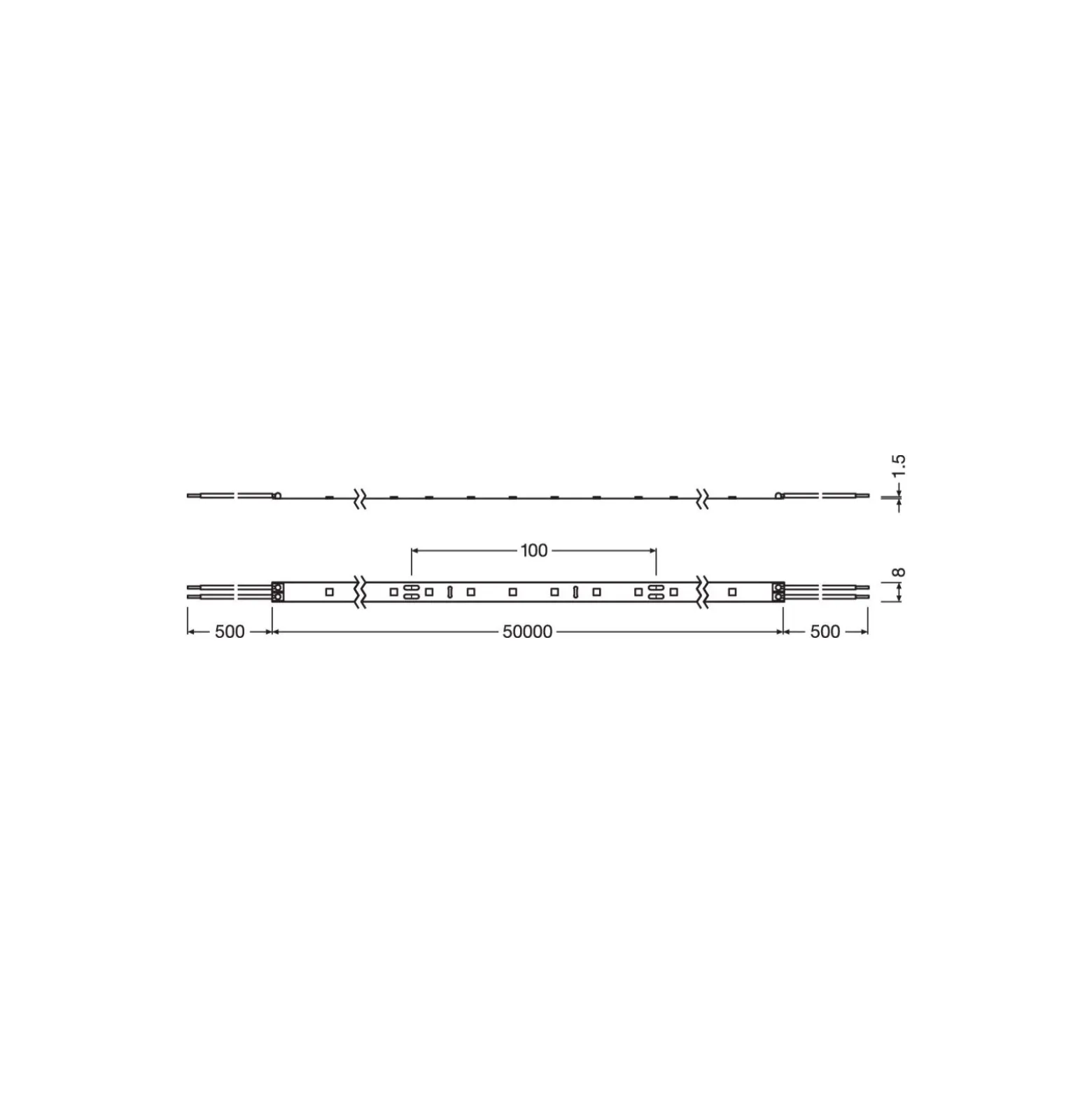 Ledvance LED-ljusslingor Value 1400 60W 6150lm 24v - 830 Varm Vit | 50M/8mm