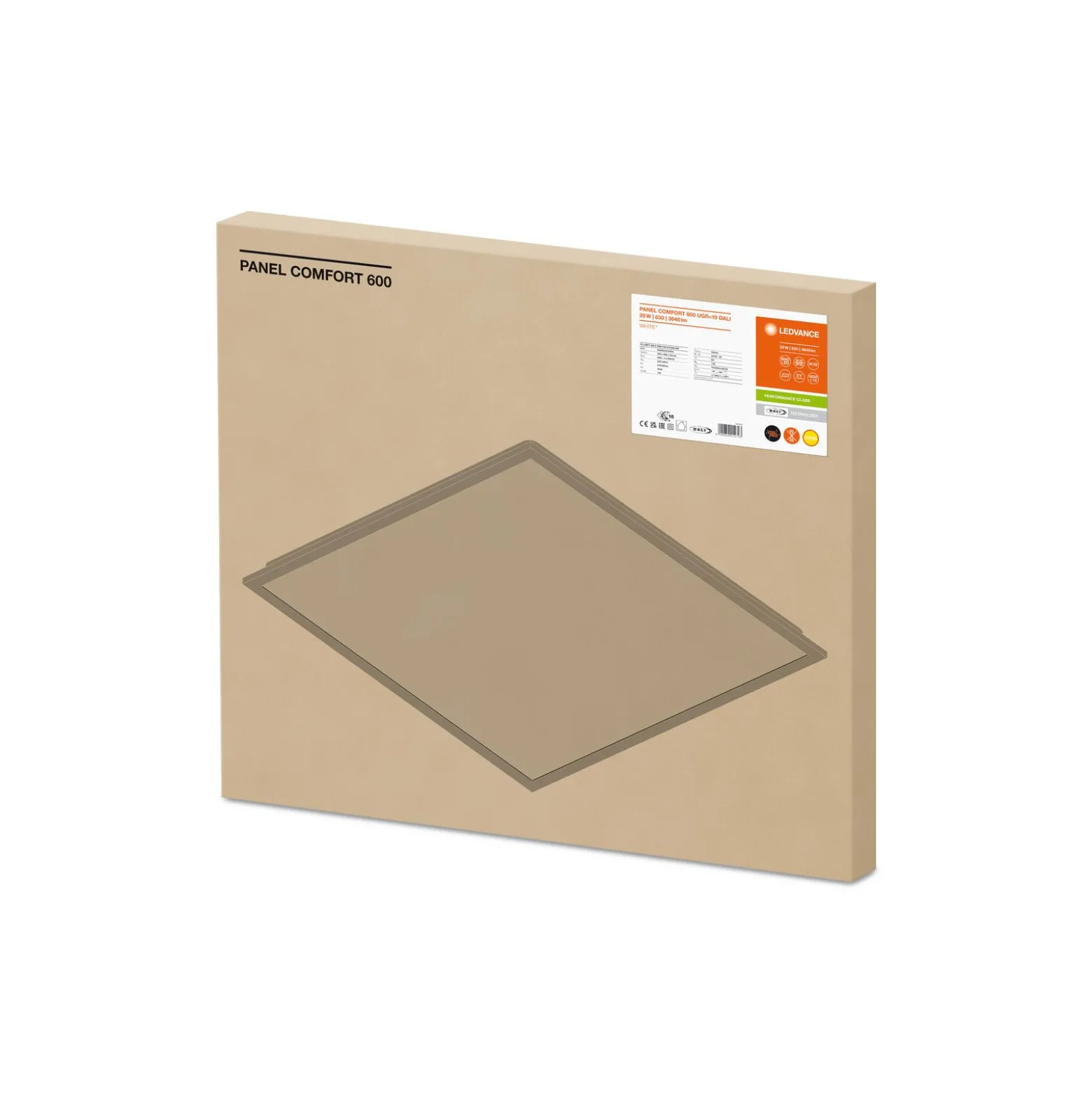 Ledvance LED Panel Kompakt 28W 3640lm - 830 Varm Vit | 60x60cm - UGR <19 - Dali Dimbar