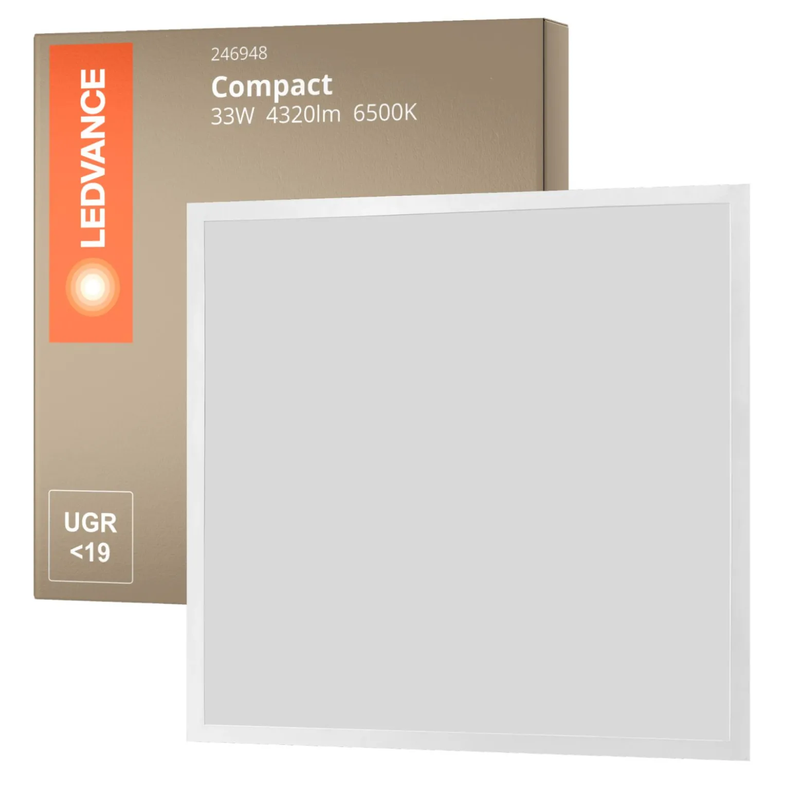 Ledvance LED Panel Kompakt 33W 4320lm - 865 Dagsljus | 60x60cm - UGR <19 - Dali Dimbar