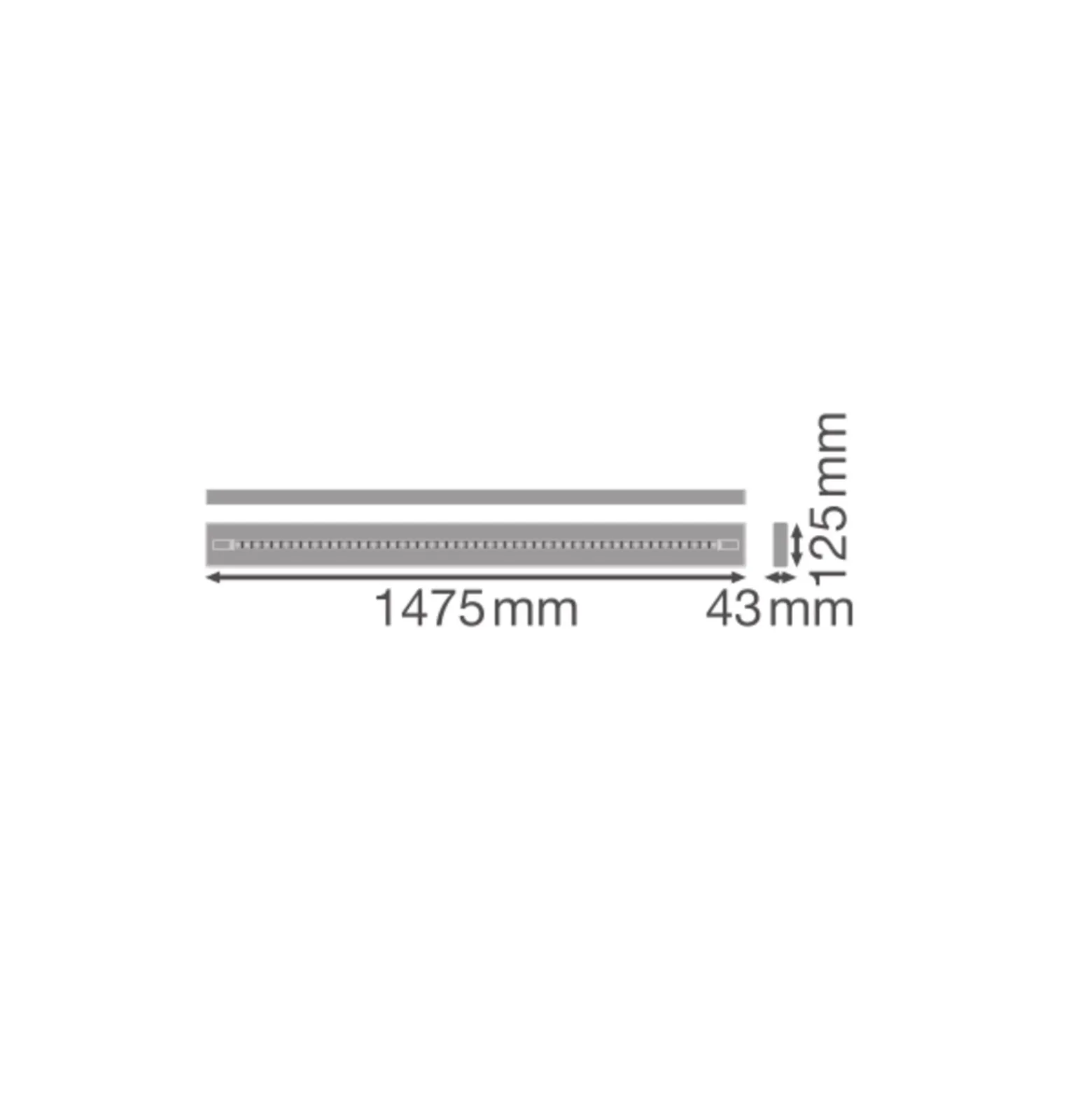 Ledvance LED Panel Linjär Indiviled Direct 1500 DALI 52W 4700lm - 930 Varm Vit | 150x12cm - UGR <19 - Dali Dimbar