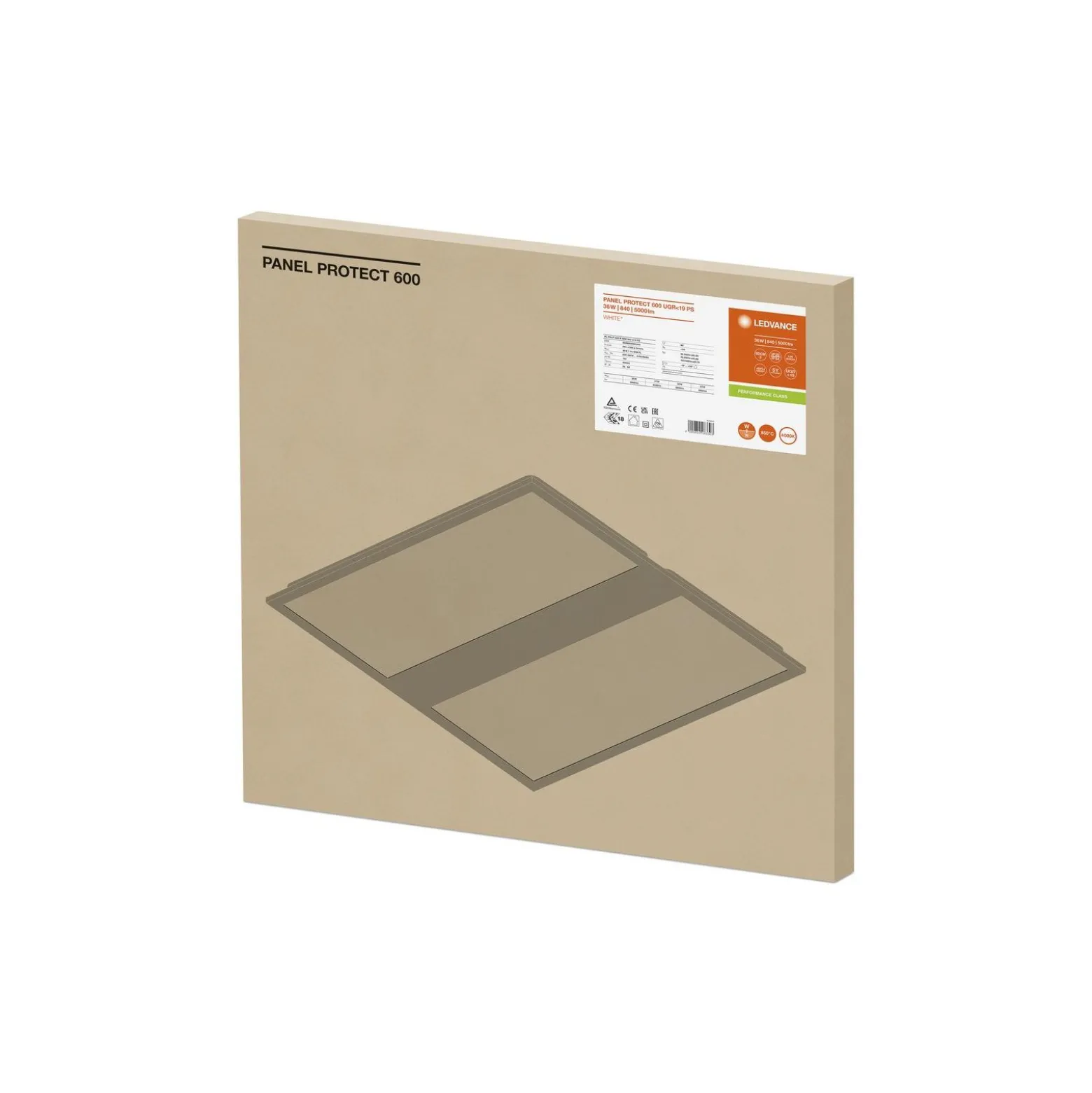 Ledvance LED Panel Protect 36W 5040lm - 840 Kallvit | 60x60cm - UGR <19