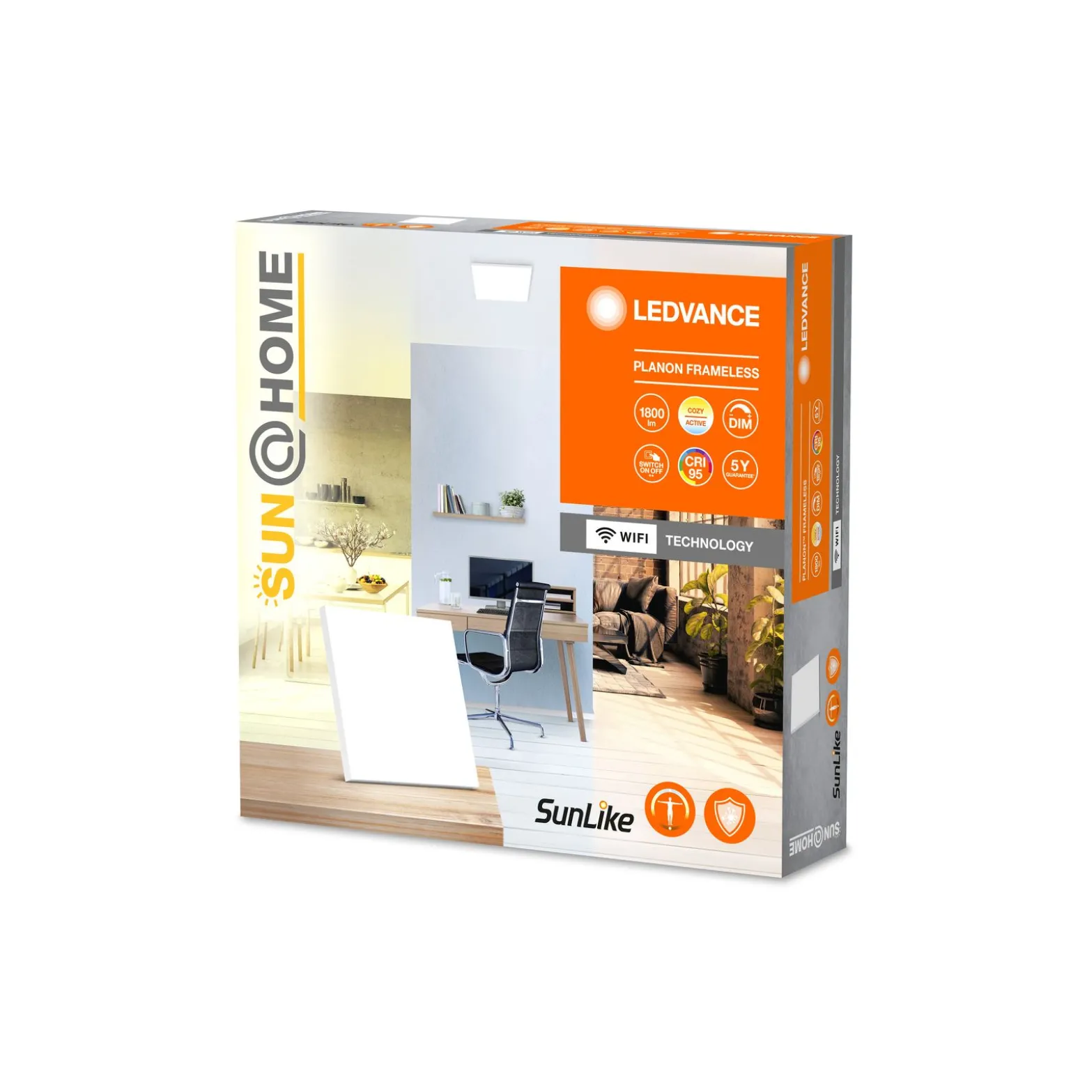 Ledvance LED Panel Smart+ Planon Sun@home Vit 20W 1800lm - 922-950 Justerbar Vit | 30x30cm - UGR <25 - Wifi Dimbar