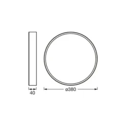Ledvance LED Plafond Moia Svart 24W 1800lm - 830 Varm Vit | 380mm - IP20