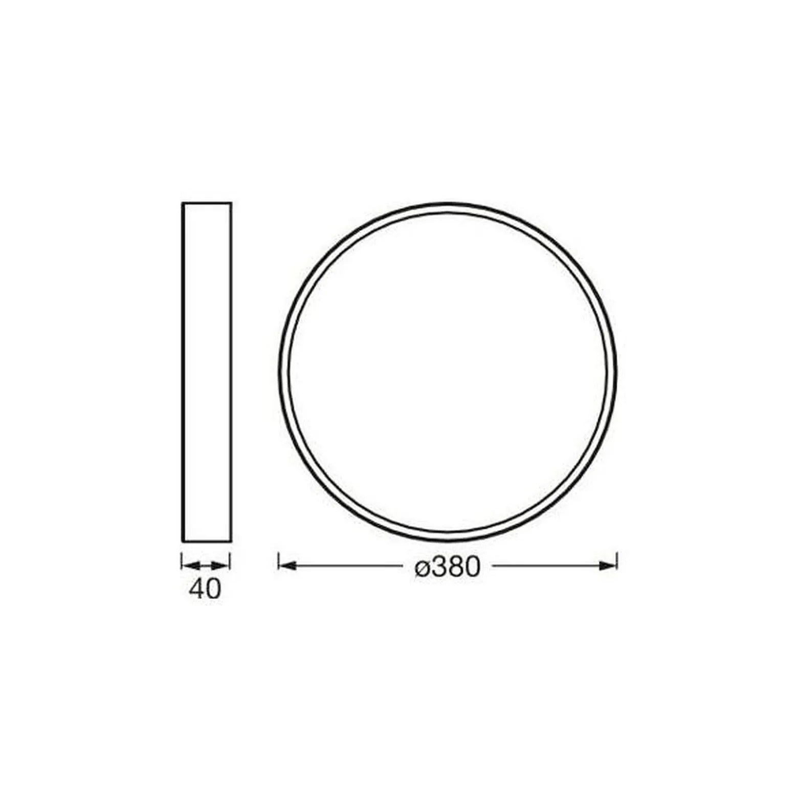 Ledvance LED Plafond Moia Svart 24W 1800lm - 830 Varm Vit | 380mm - IP20