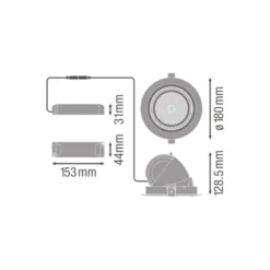 Ledvance LED Spot Vario Lutningsbar 35W 3350lm 24D - 840 Kallvit | Utskärning 170mm
