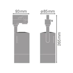 Ledvance LED Spårbelysning D85 Vit 25W 1500lm 15-55D - 940 Kallvit | Mechanical Zoom - Bästa Färgåtergivning - Dimbar