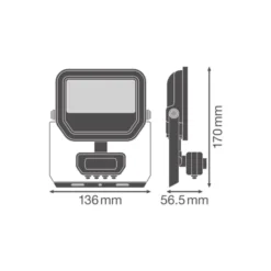 Ledvance LED Strålkastare Aluminium Svart 8W 1200lm 100D - 840 Kallvit | IP65 - Rörelse- Och Ljussensor - Symmetrisk