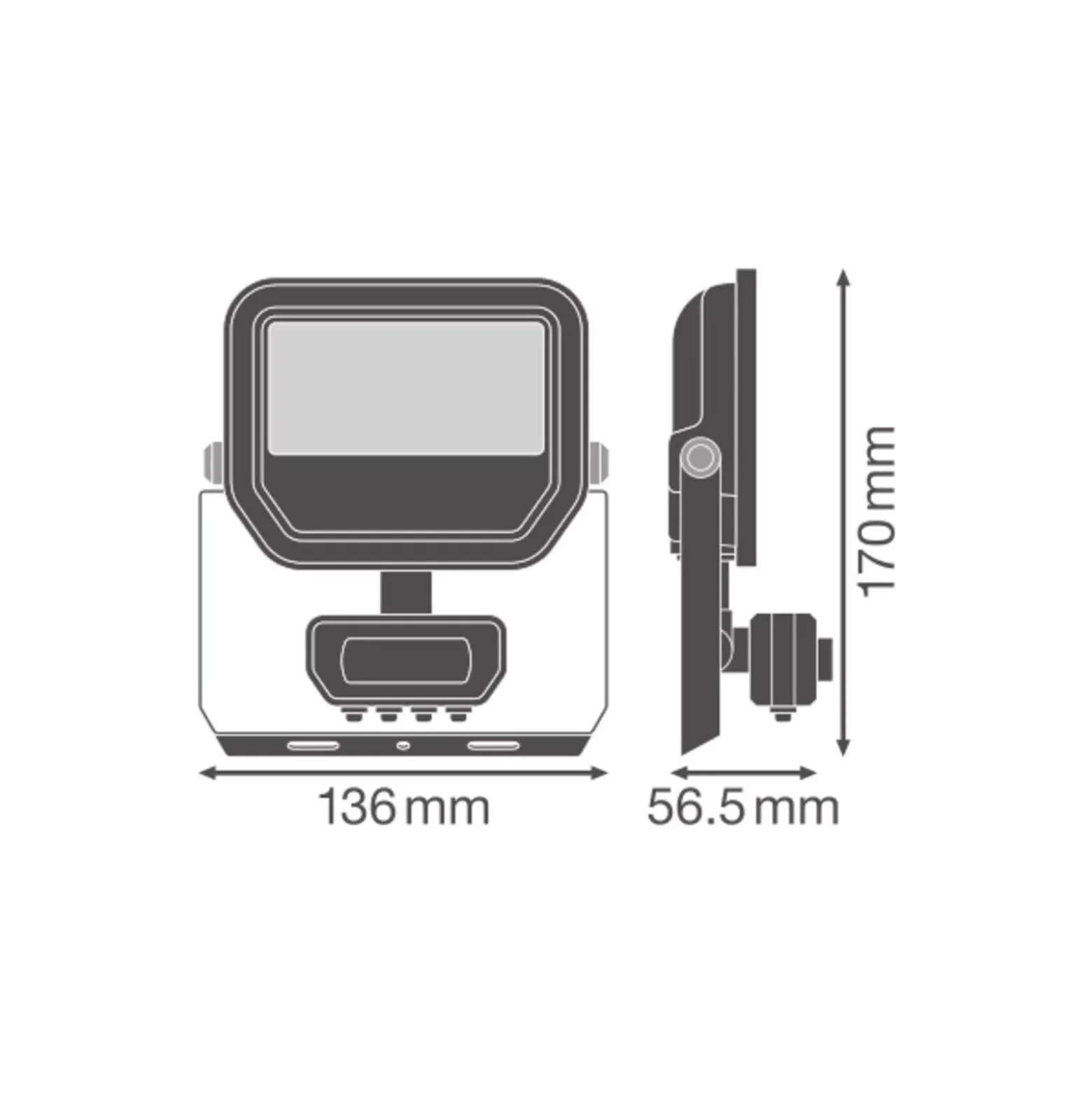 Ledvance LED Strålkastare Aluminium Svart 8W 1200lm 100D - 840 Kallvit | IP65 - Rörelse- Och Ljussensor - Symmetrisk