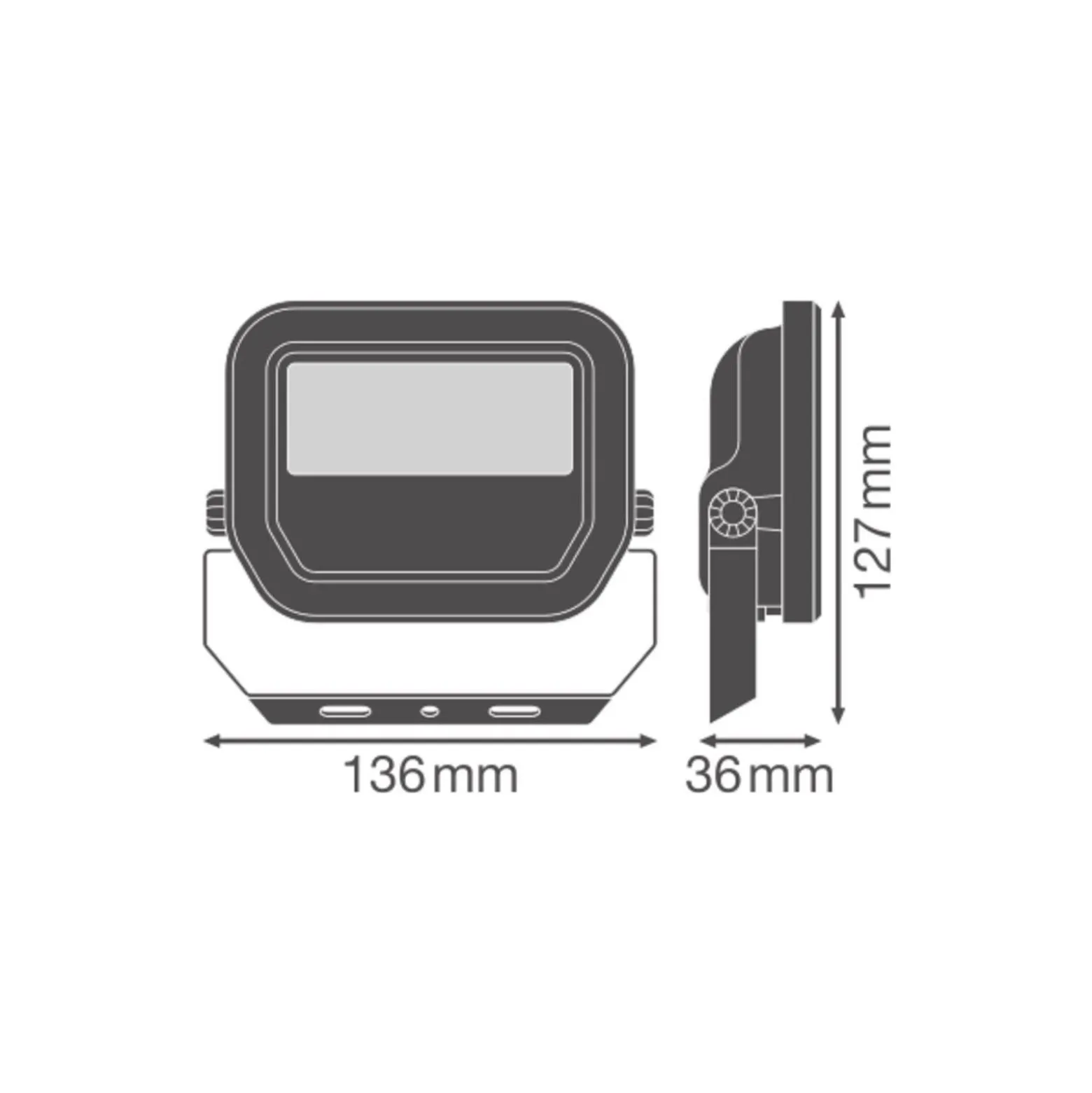 Ledvance LED Strålkastare Aluminium Svart 8W 1200lm 100D - 840 Kallvit | IP66 - Symmetrisk