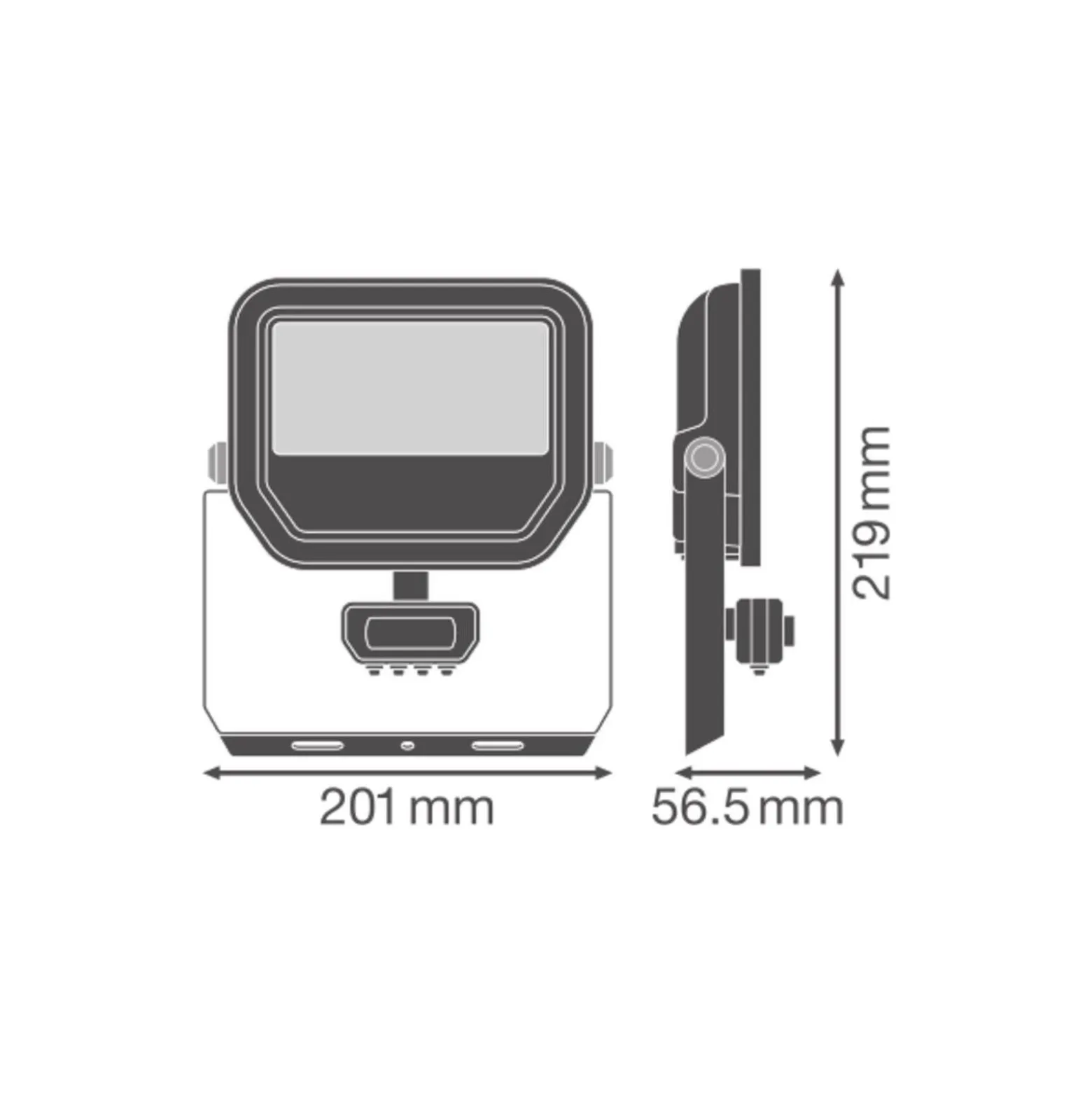 Ledvance LED Strålkastare Aluminium Svart 41W 5500lm 100D - 830 Varm Vit | IP65 - Rörelse- Och Ljussensor - Symmetrisk