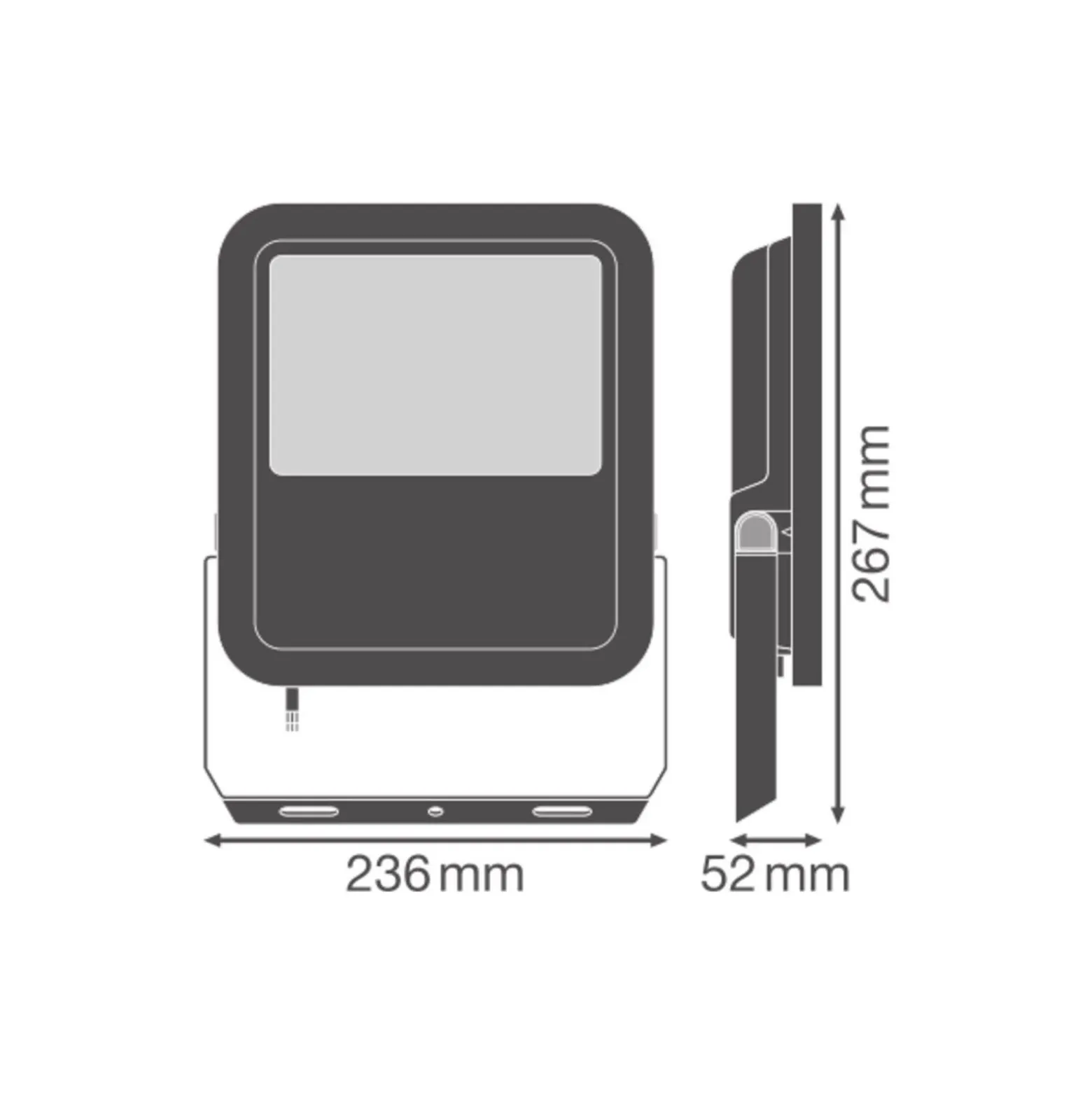 Ledvance LED Strålkastare Aluminium Svart 69W 10000lm 100D - 865 Dagsljus | IP66 - Symmetrisk