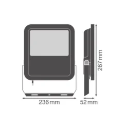 Ledvance LED Strålkastare 100 Aluminium Vit 69W 10000lm 100D - 840 Kallvit | IP66 - Symmetrisk