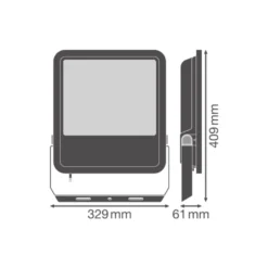 Ledvance LED Strålkastare Aluminium Svart 167W 25000lm 100D - 840 Kallvit | IP66 - Symmetrisk