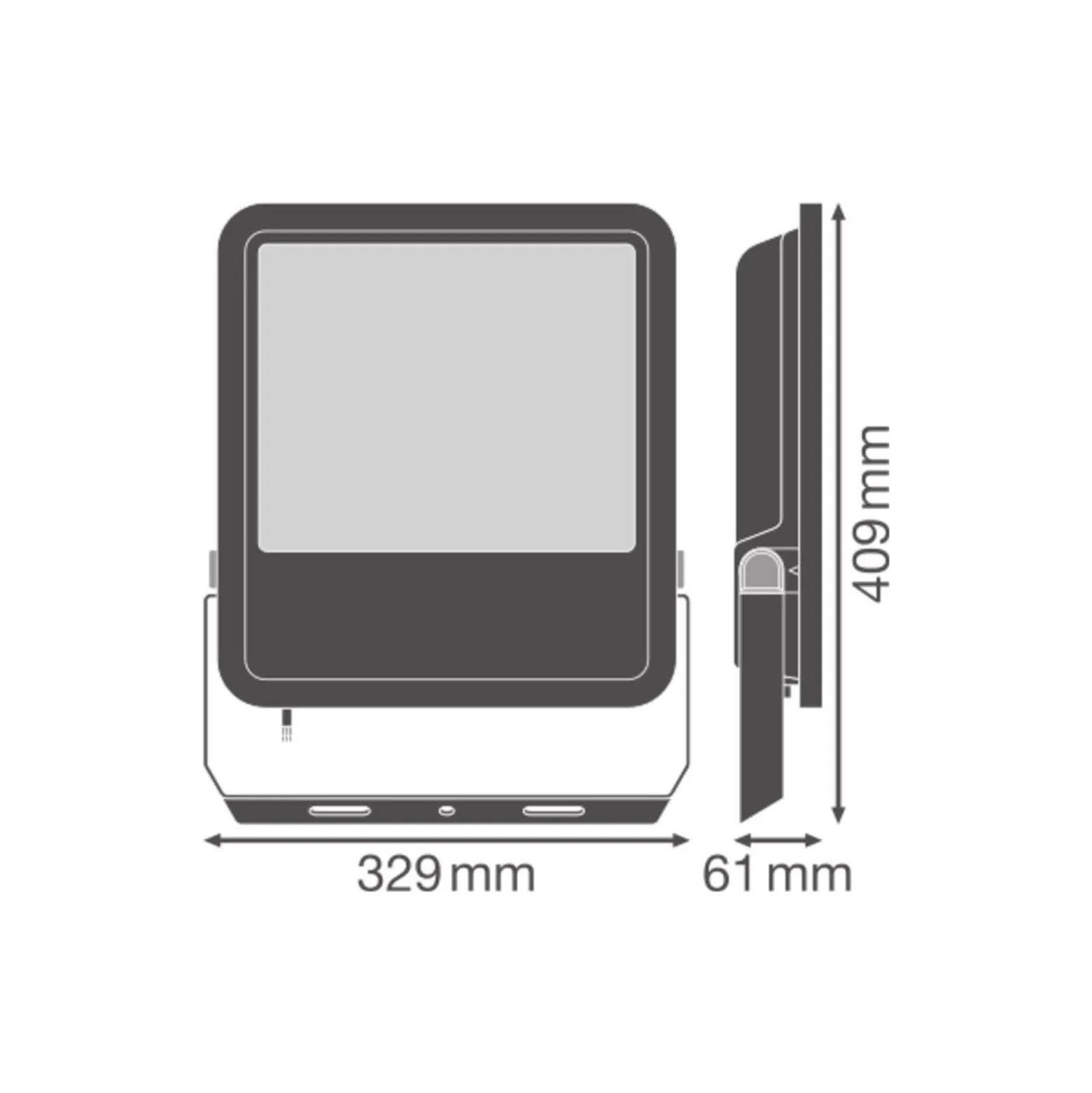 Ledvance LED Strålkastare Aluminium Svart 167W 23400lm 100D - 830 Varm Vit | IP66 - Symmetrisk