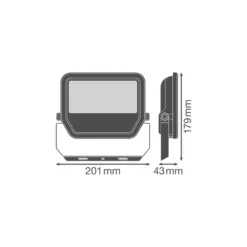 Ledvance LED Strålkastare Area Gen 2 Svart 32W 4200lm - 830 Varm Vit | IP66 - Asymmetrisk