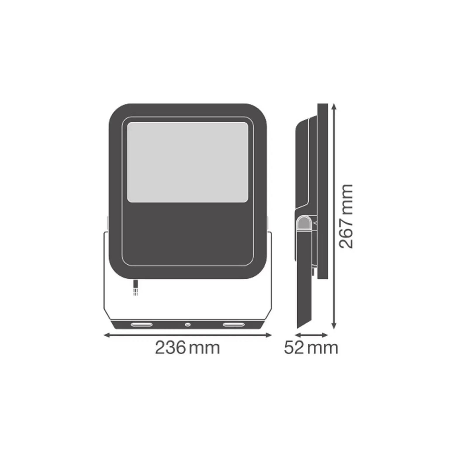 Ledvance LED Strålkastare Area Gen 2 Svart 50W 6500lm - 830 Varm Vit | IP66 - Asymmetrisk