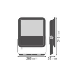 Ledvance LED Strålkastare Area Gen 2 Svart 67W 9300lm - 830 Varm Vit | IP66 - Asymmetrisk