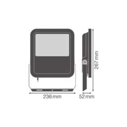 Ledvance LED Strålkastare Area Gen 2 Svart 50W 7000lm - 840 Kallvit| IP66 - Asymmetrisk