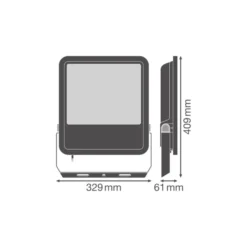 Ledvance LED Strålkastare Area Gen 2 Aluminium Svart 160W 25000lm 48x85D - 840 Kallvit | IP66 - Asymmetrisk