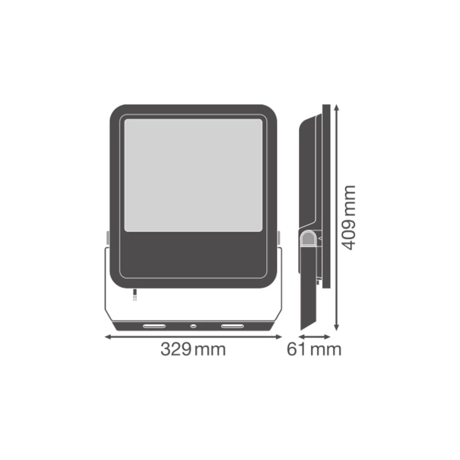 Ledvance LED Strålkastare Area Gen 2 Aluminium Svart 160W 23400lm 48x85D - 830 Varm Vit | IP66 - Asymmetrisk