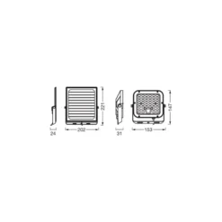 Ledvance LED Strålkastare Endura Split Solar Svart 10W 1400lm - 840 Kallvit| IP65 - Rörelsesensor