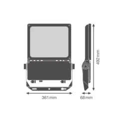 Ledvance LED Strålkastare Flex Vit 130W 19000lm 45x140D - 830 Varm Vit | IP66 - Dali Dimbar - Asymmetrisk