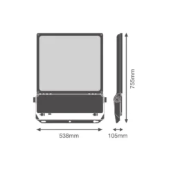 Ledvance LED Strålkastare Flex Vit 450W 70000lm 45x140D - 840 Kallvit | IP66 - Dali Dimbar - Asymmetrisk