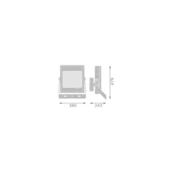 Ledvance LED Strålkastare High Mast Aluminium Svart 280W 42000lm 90D - 740 Kallvit | IP66 - Symmetrisk - Exkl. Drivdon
